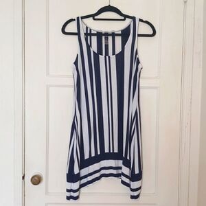 Soma Women's Soft Jersey Mixed Stripe Tunic Navy and White Size Small